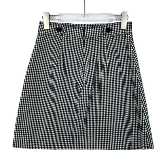 Miu Miu Womens Black & White Houndstooth Check Skirt With Pink Logo Embroidery S - Picture 9 of 9